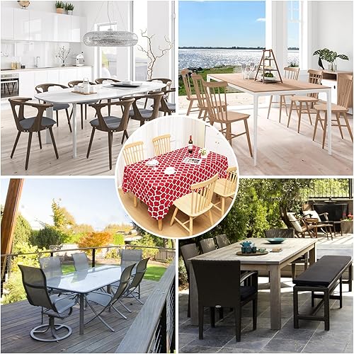 Miniatura 7 de Smiry Mantel de vinilo para mesas rectangulares, impermeable y lavable, mantel de franela de plástico marroquí para comedor, decoración de Navidad,