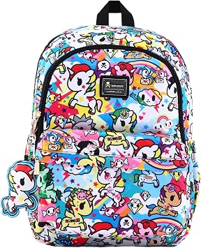 tokidoki Canvas Backpack for Women,Business Sturdy Fits 15.6 Inch Notebook Bookbag Computer Bag Laptop Backpack for Dailyuse Casual Daypack Fashion Bags Rainbow