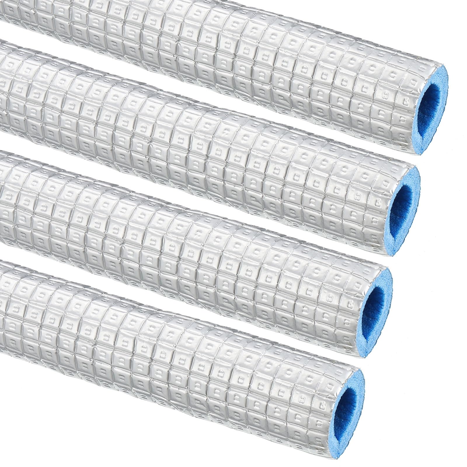 PATIKIL 5.6Ft Tubo Di Isolamento Schiuma, 4Pz 20mm(13/16") ID 38mm(1-1/2") OD Isolamento Termico Tubo In Schiuma XPE Con Rivestimento In Alluminio AC Unit Condizionatori Tubi