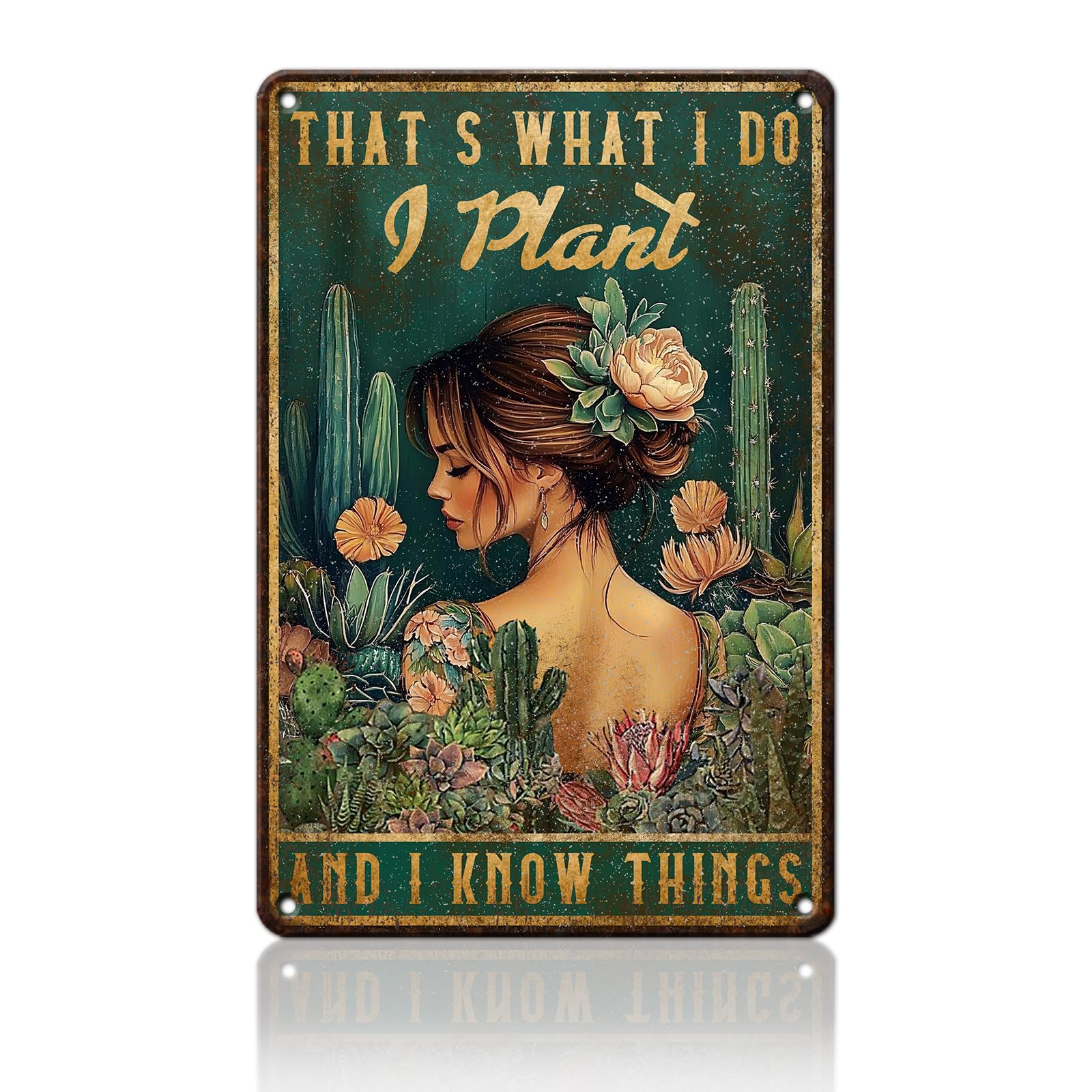 Anceky Vintage Metal Sign That's What I Do I Plant Tin Sign Wall Decor for Kitchen Bar Plub Outdoor Home 12×16 Inch