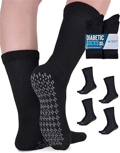 Miniatura 5 de Calcetines para diabéticos para mujeres y hombres  4 pares de calcetines no vinculantes para mujer  Calcetines antideslizantes para hombre