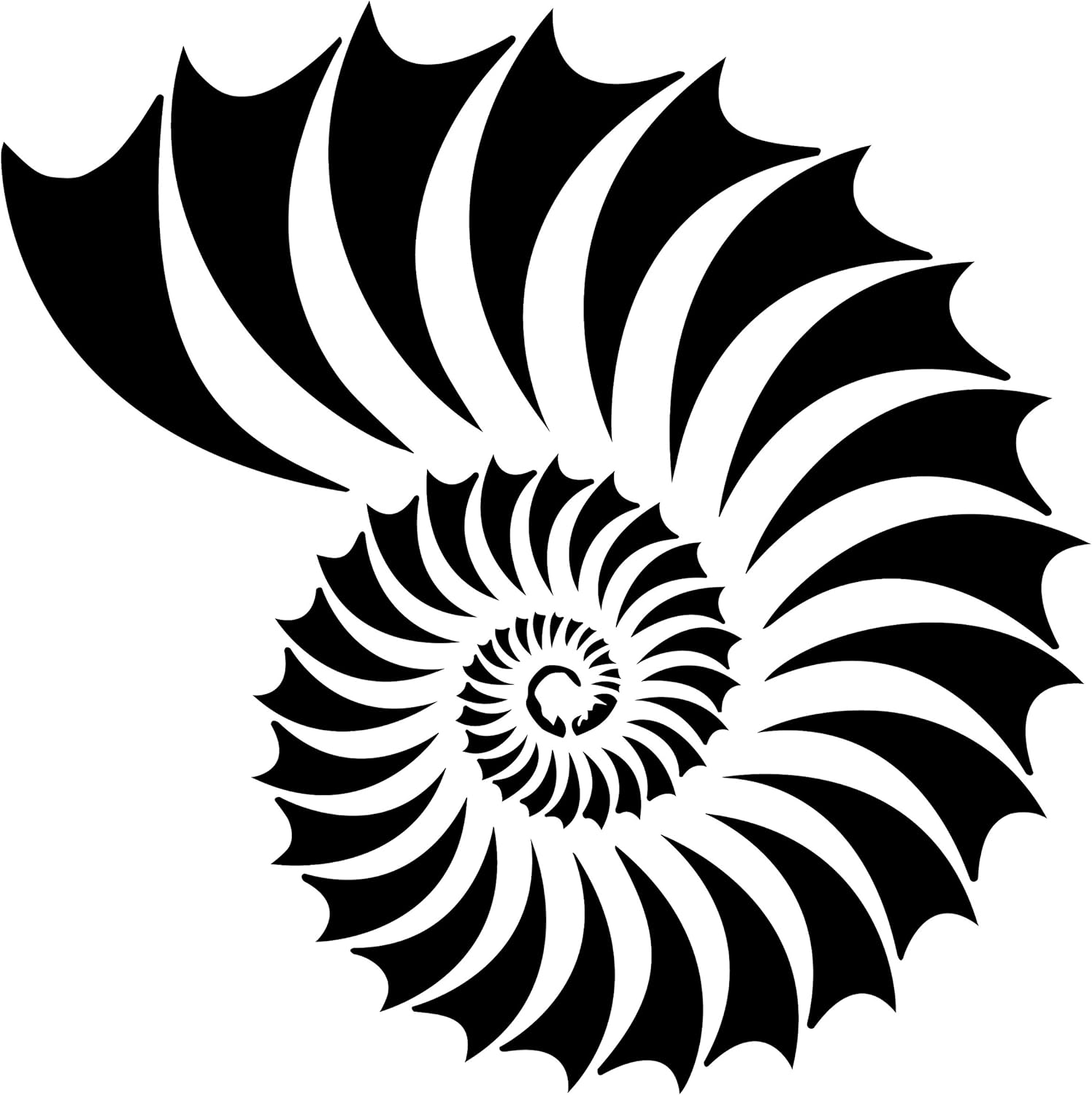 Nautilus Shell Stencil (10 mil plastic) | Decor Stencils for Painting on Wood, Wall, Tile, Canvas, Paper, Fabric, Furniture and Floor | Reusable Stencil | FS067 by Designer Stencils