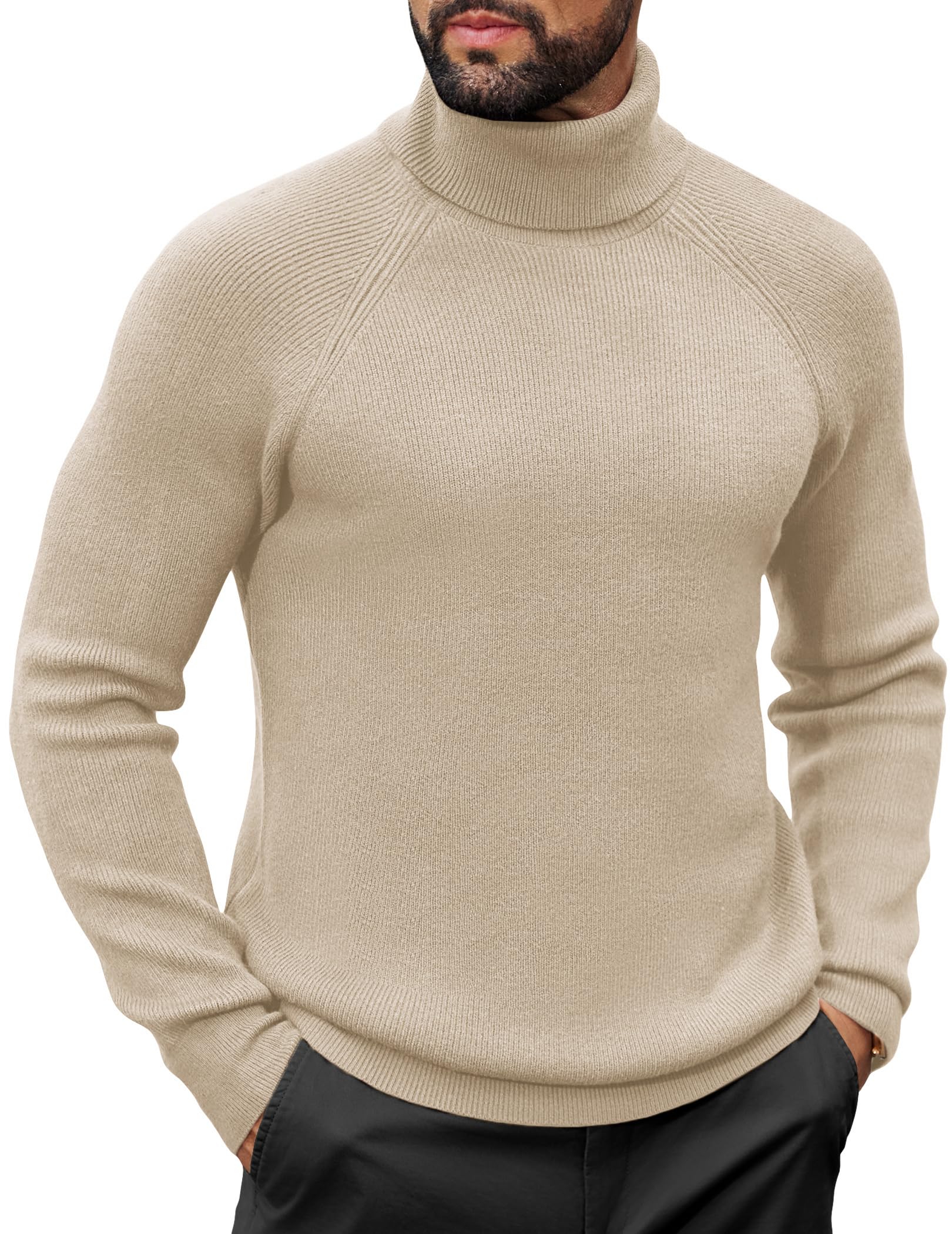 COOFANDY Herren Rollkragenpullover Strickpullover Rollkragen Pullover Slim Fit Turtleneck Sweater Warm Winterpullover Männer Pulli