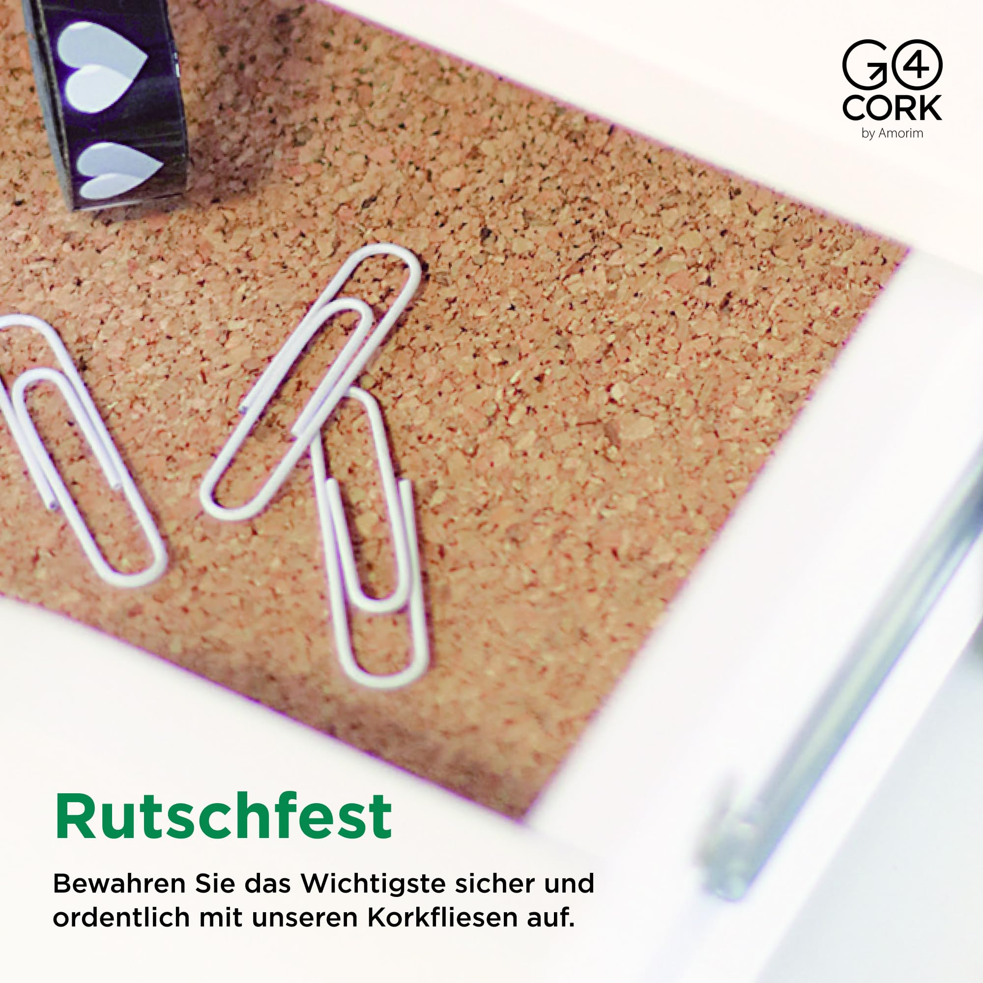 Go4Cork Quadratische Korkplatte 21,5 x 21,5 cm - 4er-Pack | Doppelseitige Premium Öko Korkfliesen | Vielseitig einsetzbar für Basteln, Zuhause, Ordnung im Büro | Rutschfest & leicht verwendbar