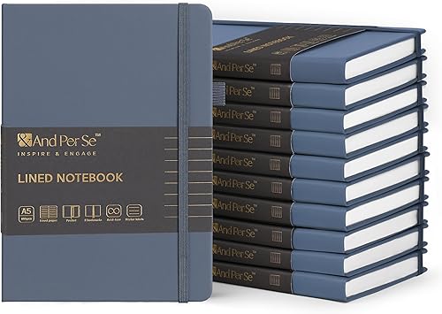 Miniatura 110 de &And Per Se - Cuaderno con rayas estrechas (5 unidades), 160 páginas, tamaño A5 de 5.7 x 8 pulgadas, diario de papel grueso, con tapa dura, para