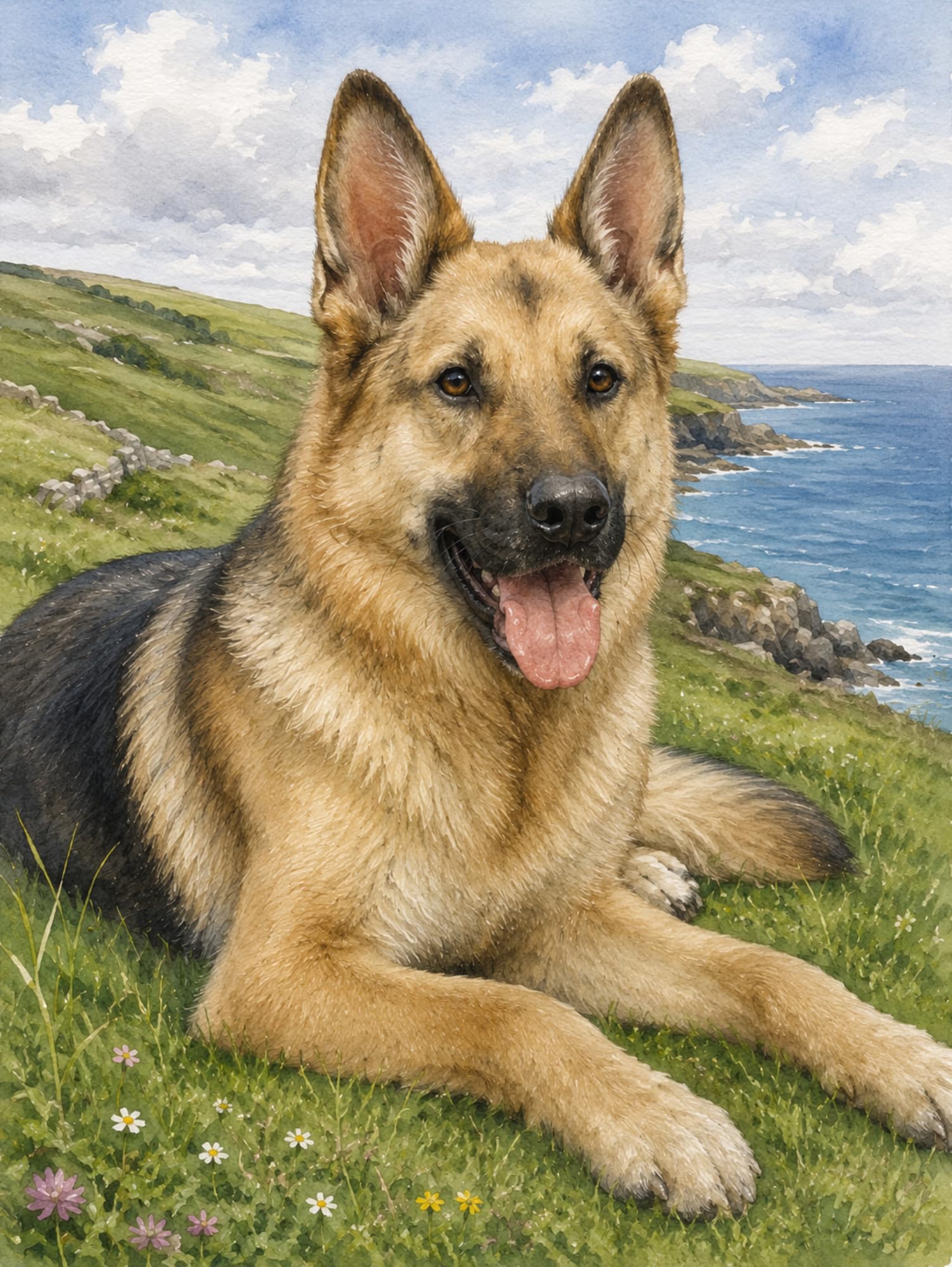 Syntego German Shepherd Paint by Numbers Kit for Adults – 50x40cm Canvas DIY Painting Set with Acrylic Paint & Brushes – Easy Art Craft, Home Decor & Gift — image 1