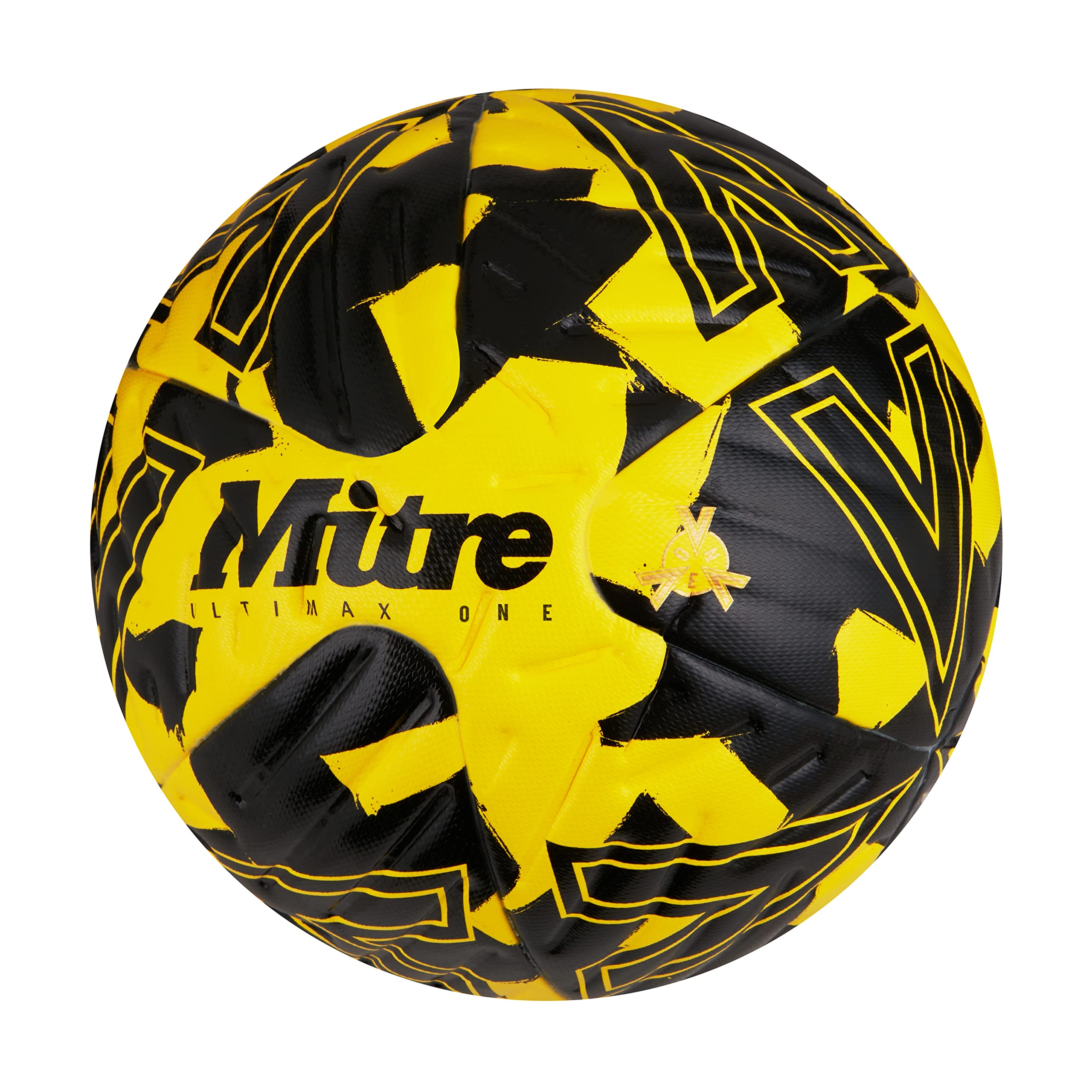 Mitre Ultimax One Piłka nożna | Hyperflow Grooves | Piłka meczowa, żółty/czarny, 5