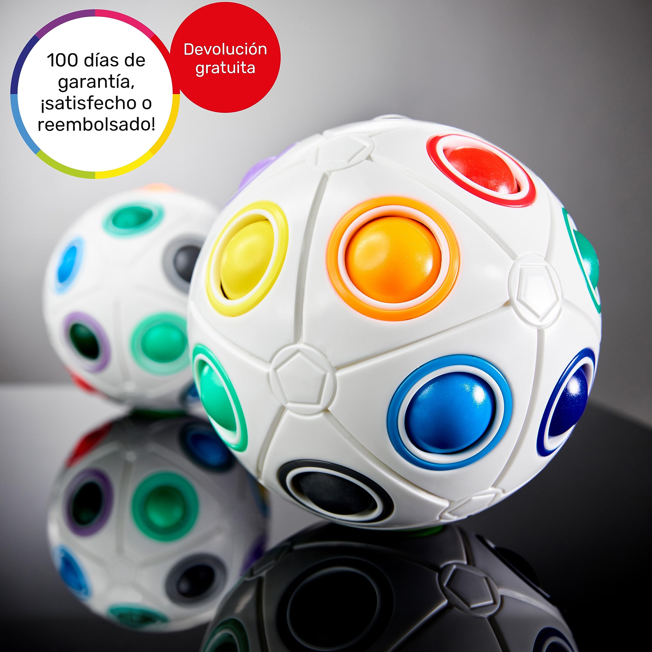 CUBIDI® Bola Mágica Arcoíris Grande Puzzle 3D. Rompecabezas Niños Ideal También como Rompecabezas Adultos. Juguetes Antiestres Adultos y Perfectos como Regalo Niña 6 Años y Niño.