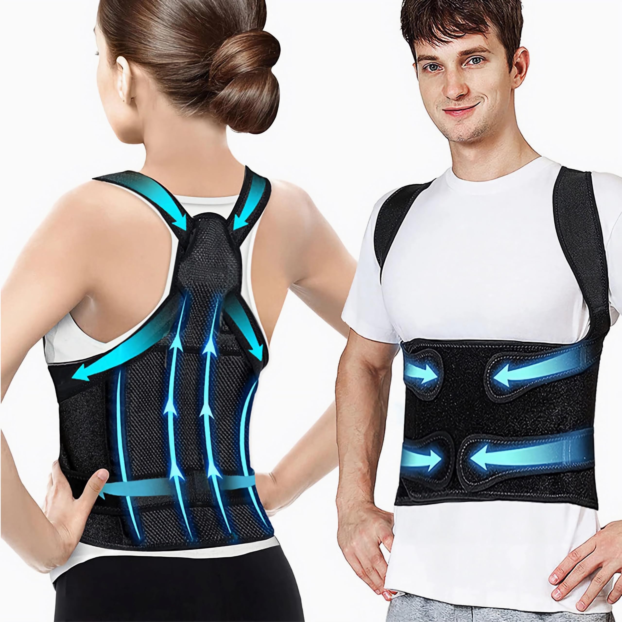 BackBrace Womens Back Brace Back Corrector For Men Upper Back Brace For Men Back Braces For Women Posture Brace For Men Back Support Brace For Women Posture Support Back Posture Brace (Medium)
