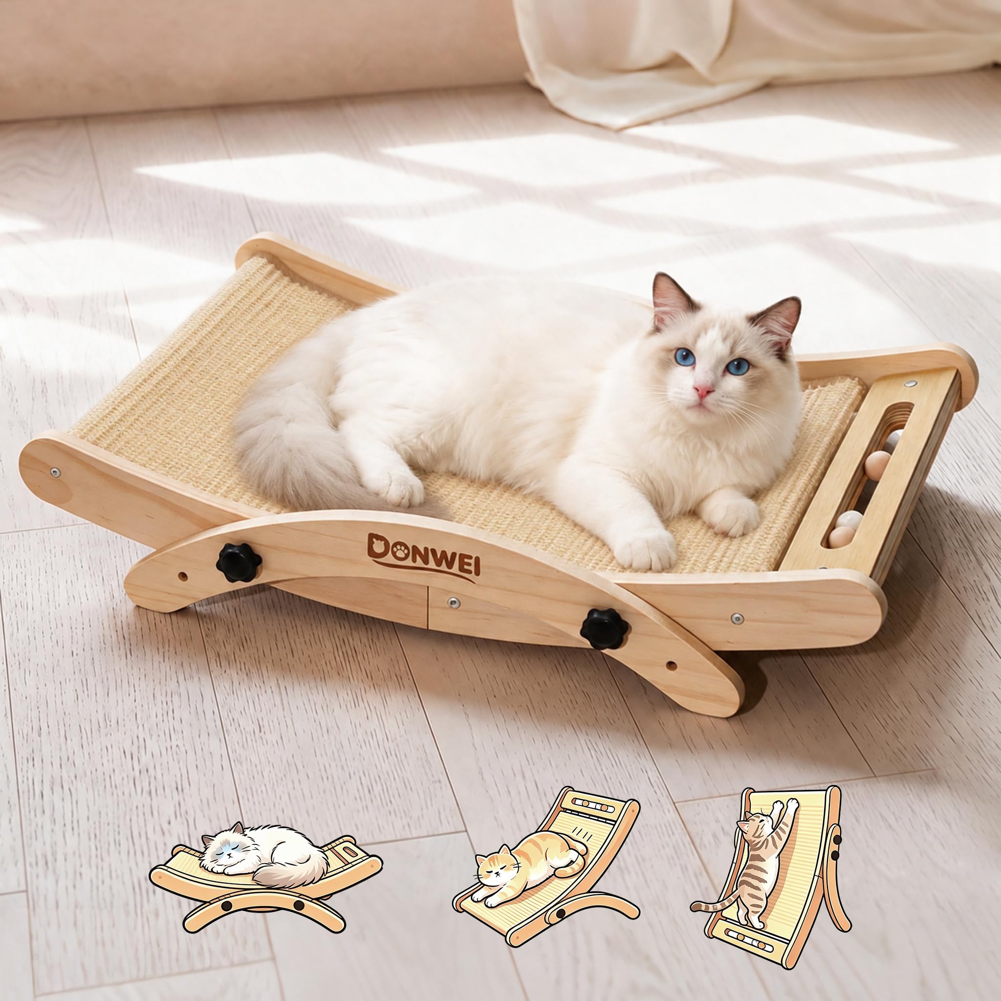 DONWEI Cat Scratcher,Natural Sisal Cat Scratching Board for Indoor Cats