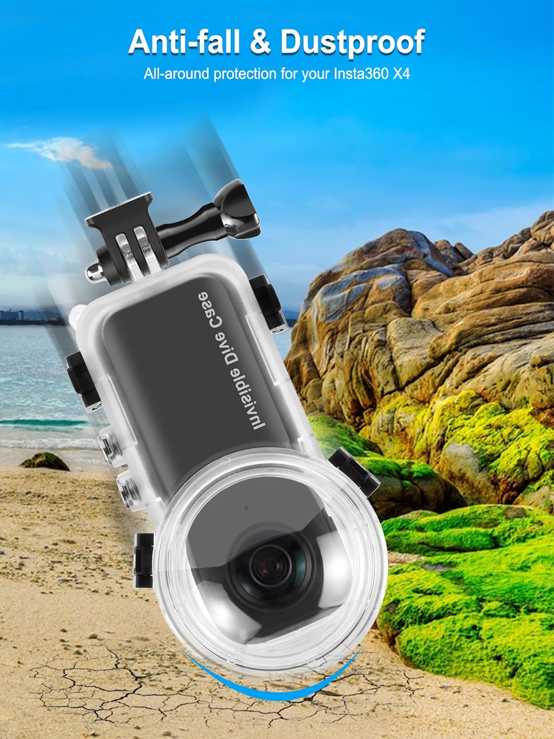 PULUZ 50m/164ft Waterproof Case Underwater Diving Housing Shell for Insta360 X4