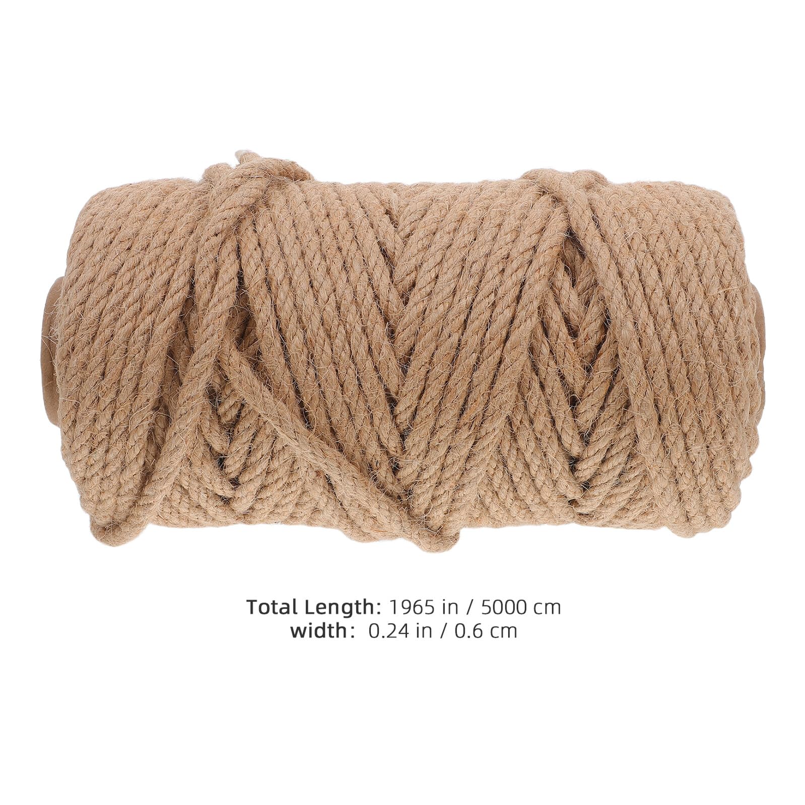Corda di Iuta Spessa Naturale 12 Mm X 50 M Rotolo per Lavori Artigianali Giardinaggio e Tiragraffi per Gatti Resistente All’abrasione per Decorazioni Interne ed Esterne