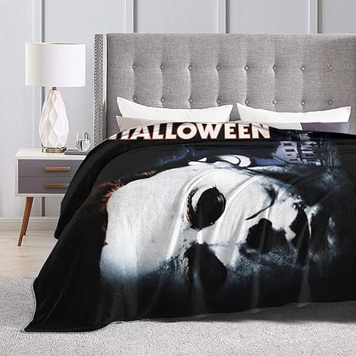 Miniatura 8 de 2 mantas de Michael Myers para ver películas de terror Halloween para sofá cama 50 x 60 pulgadas 18 x 18 pulgadas