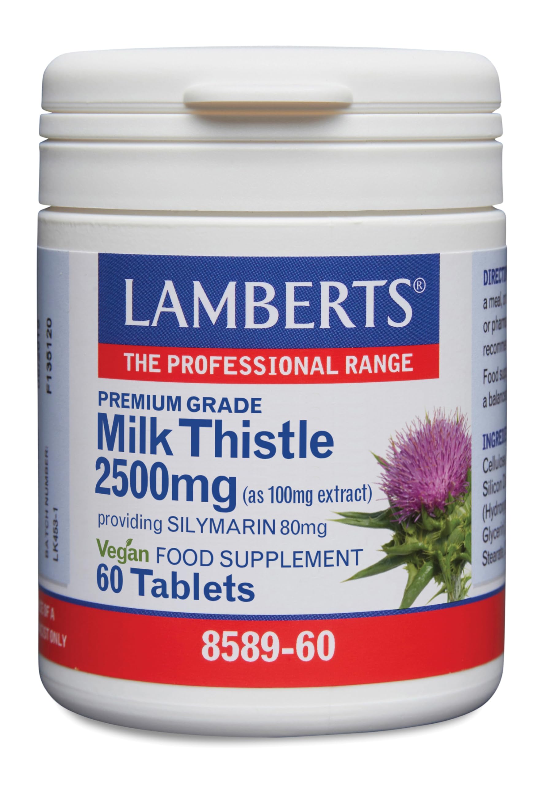 Lamberts Cardo Mariano 2500mg Vegan - 60 Tabletas
