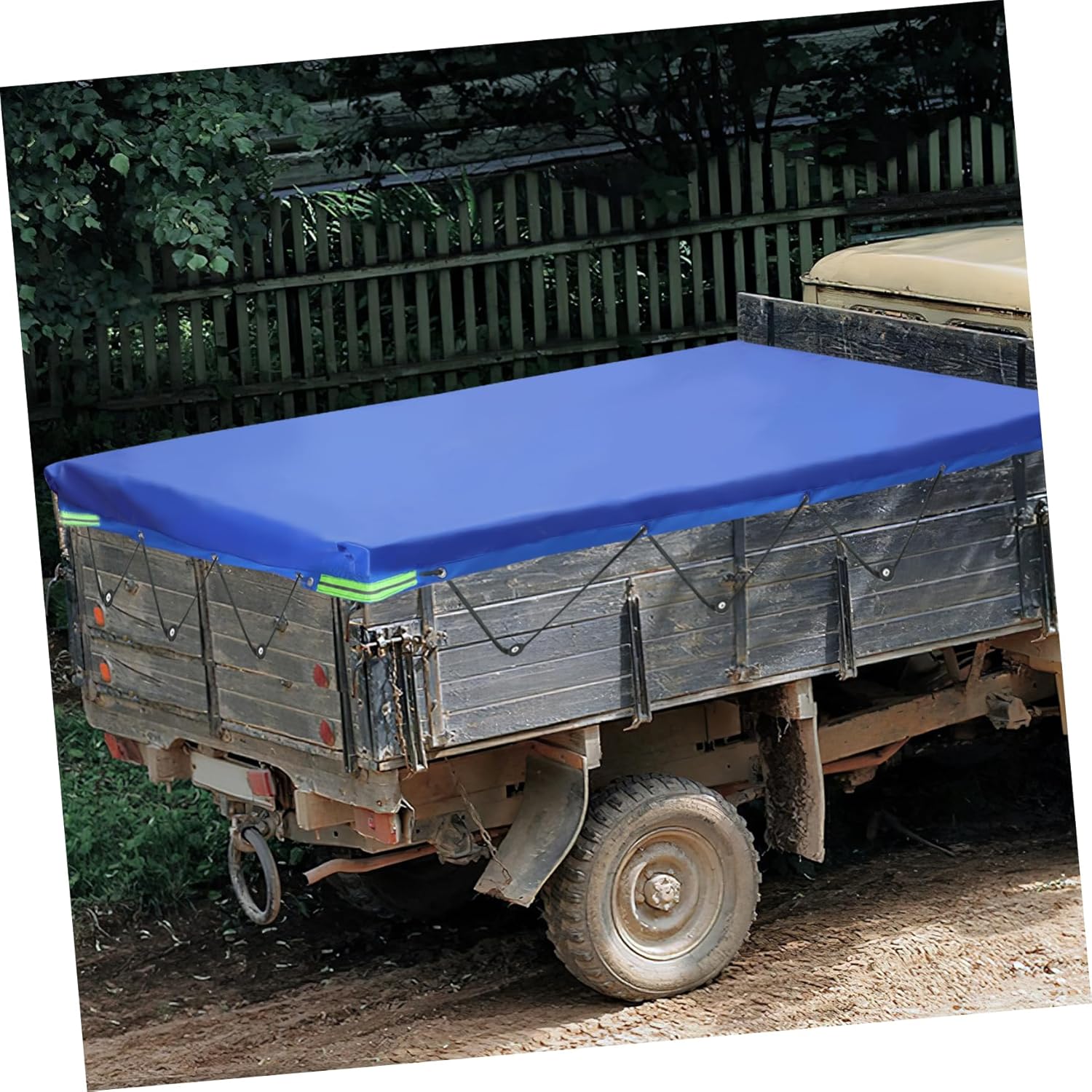 ABOOFAN 600D Trailer Cover Rubber Rope 210x115x9cm Windproof and Rainproof Tarp for RV Camping and Cargo Protection