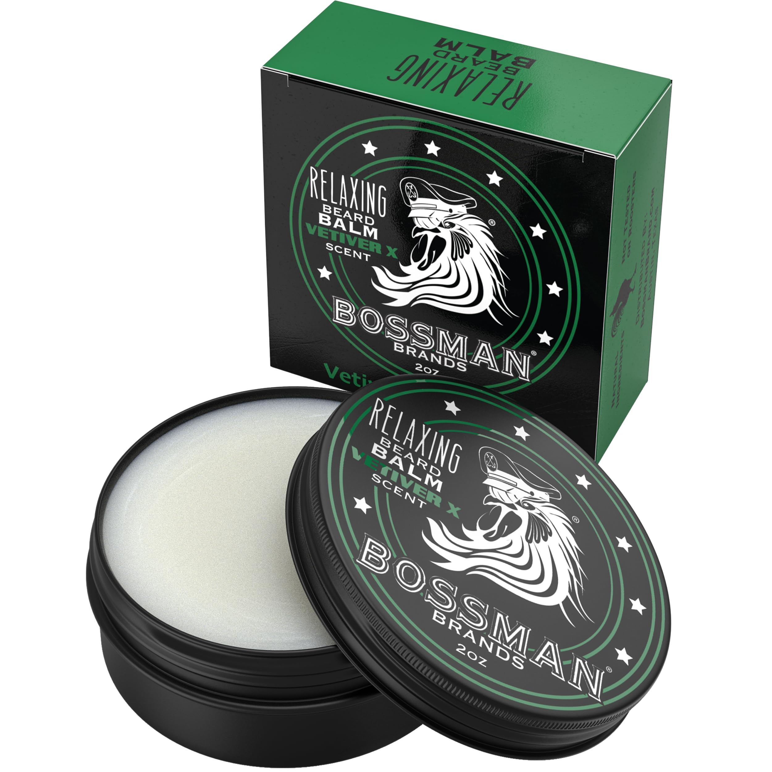 Bossman Relaxing Beard Balm - Tamer, Thickener, Relaxer and Softener Cream and Beard Care Product - Made in USA (Vetiver X Scent)