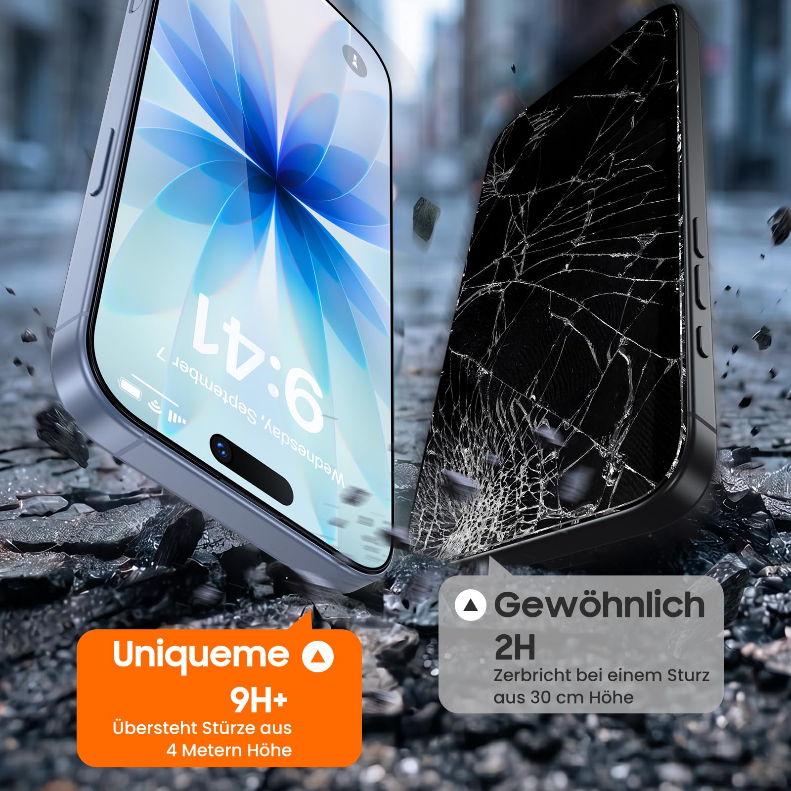 UniqueMe für iPhone 17/16 Pro für Panzerglas Sichtschutz - 2 Stück | Privacy Sichtschutz Displayschutz für iPhone 16 Pro/17 Schutzglas, Automatische Staubentfernung, Anti Kratzer, Anti Spy