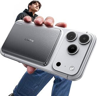 LISEN Industry Ultra Thin Magsafe Mobile Battery, Lightweight, Small, 5,000 mAh, Compatible with MagSafe, 7.5 W, Thin, Wireless Charger, Portable Charger, Compact, Magnet, PSE Certified, iPhone 16/15