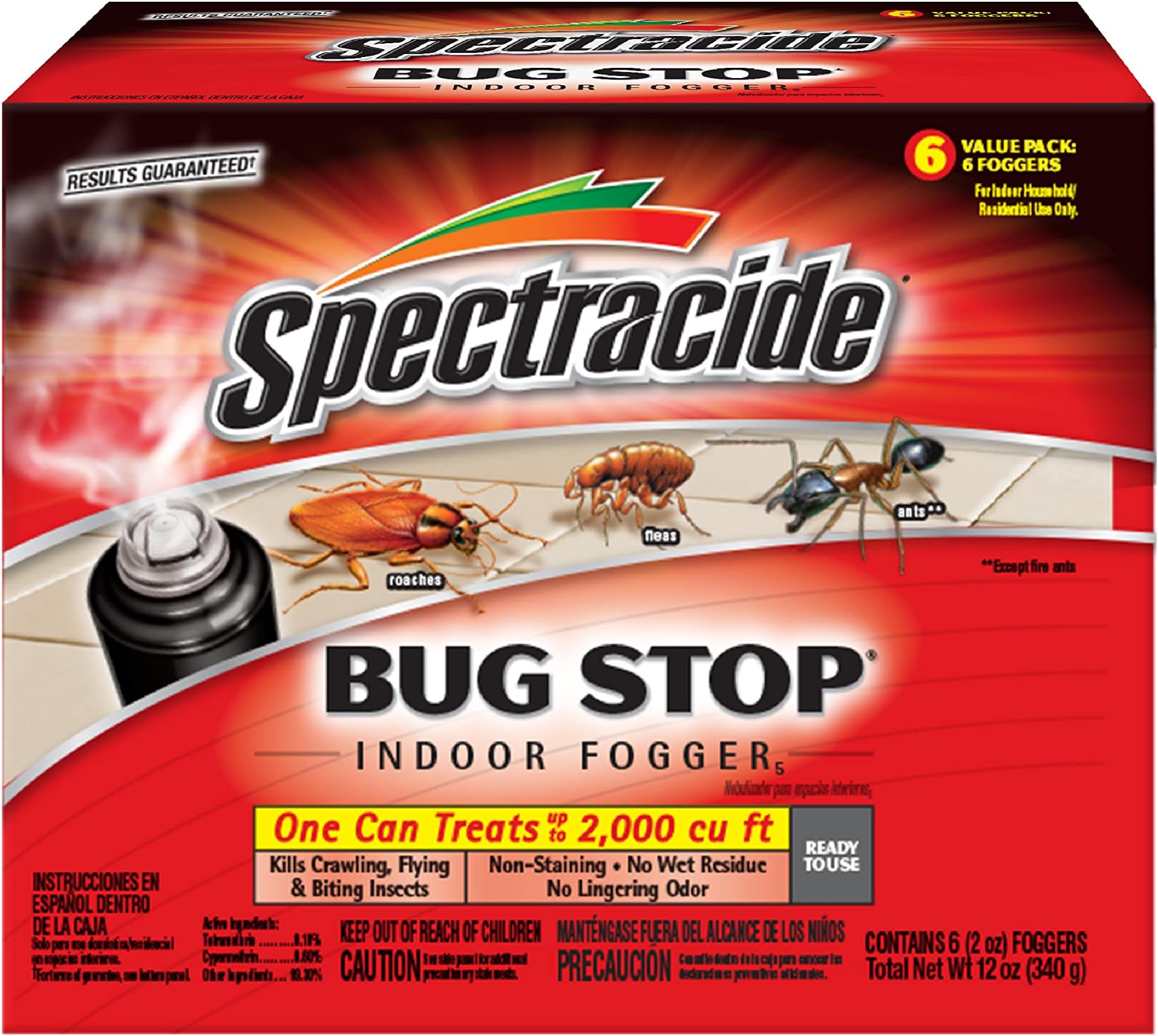 Spectracide 6/2-oz Bug Stop Indoor Fogger, 4-Pack