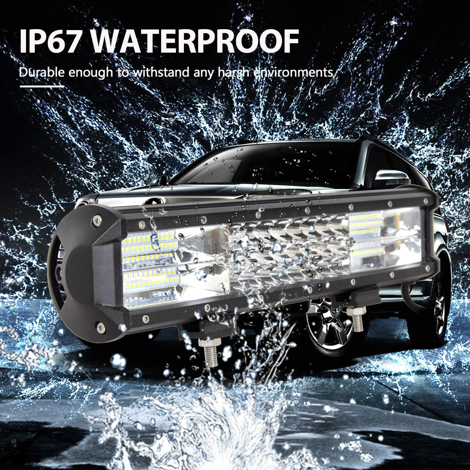 Willpower 15 Inch 216W Led Light Bar with Wiring Harness Spot Flood Combo Beam Fog Work Lamps Driving Offroad Lights for 4x4 Truck Tractor Boat Car ATV UTV SUV 12V 24V