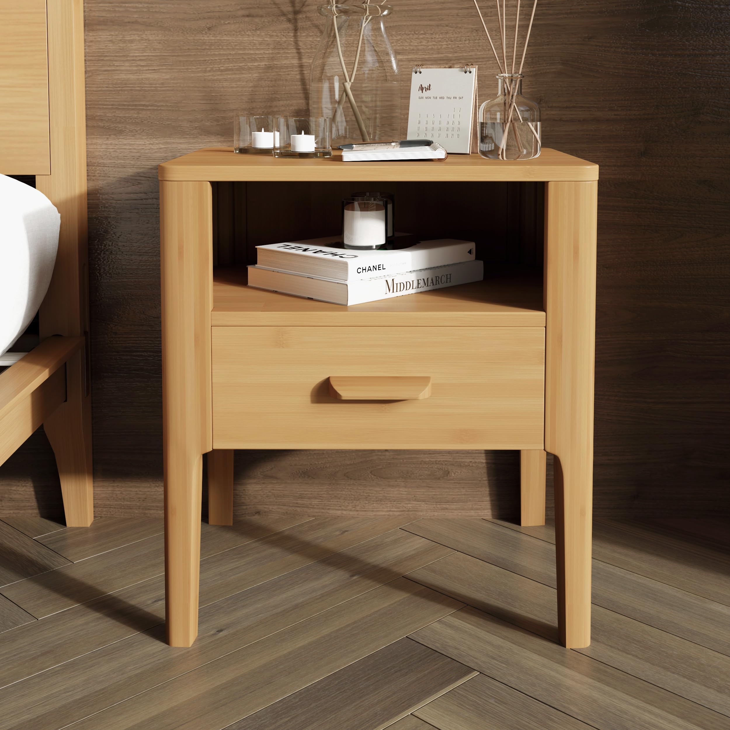 Amazon.com: Merax 20 Inch Bamboo Nightstand, Night Stand with