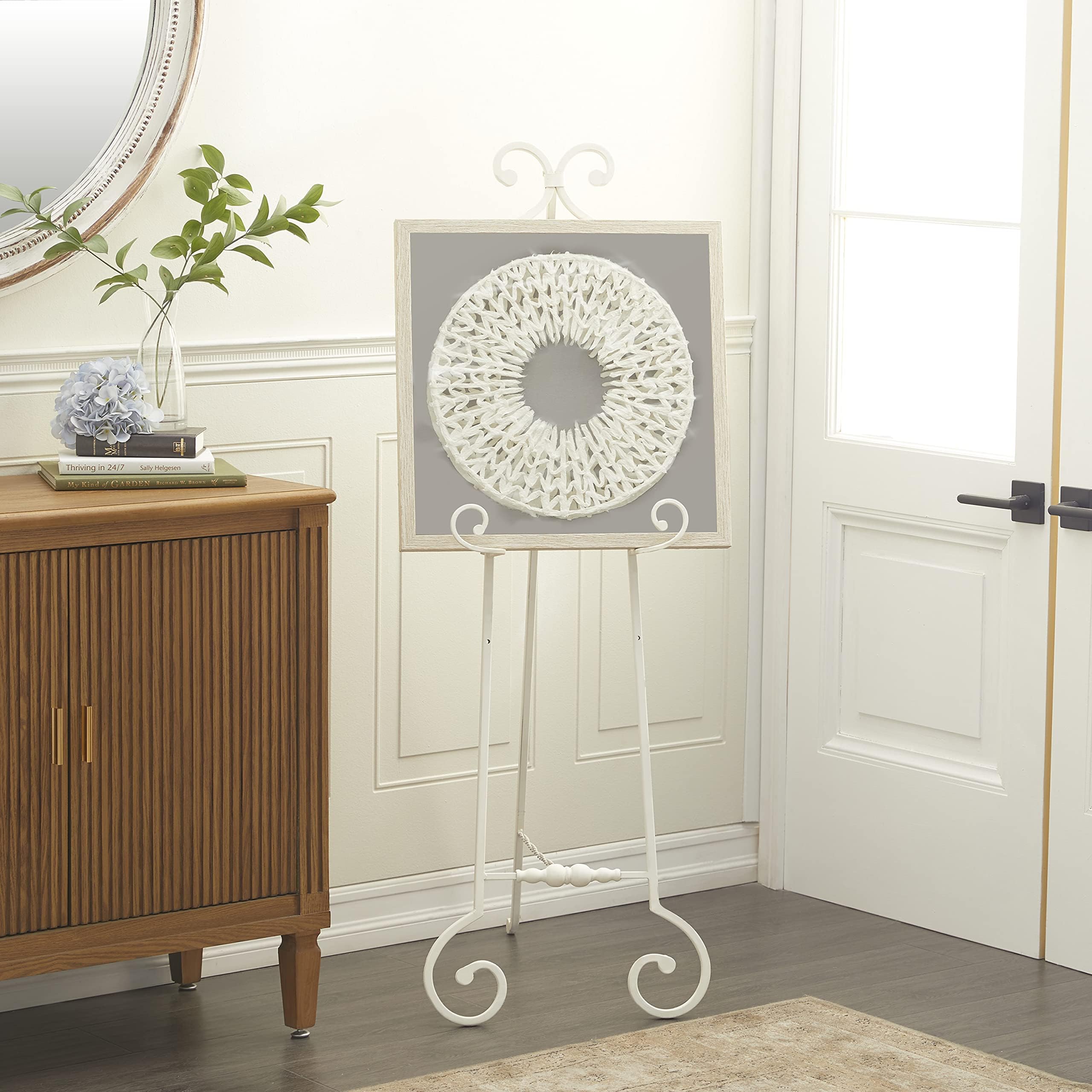 Country Cottage White Metal Easel