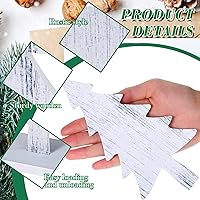 Vista 3 de 4 piezas de madera para árbol de Navidad decoración de mesa de madera rústica árboles de Navidad centros de mesa decoración de bandeja escalonada