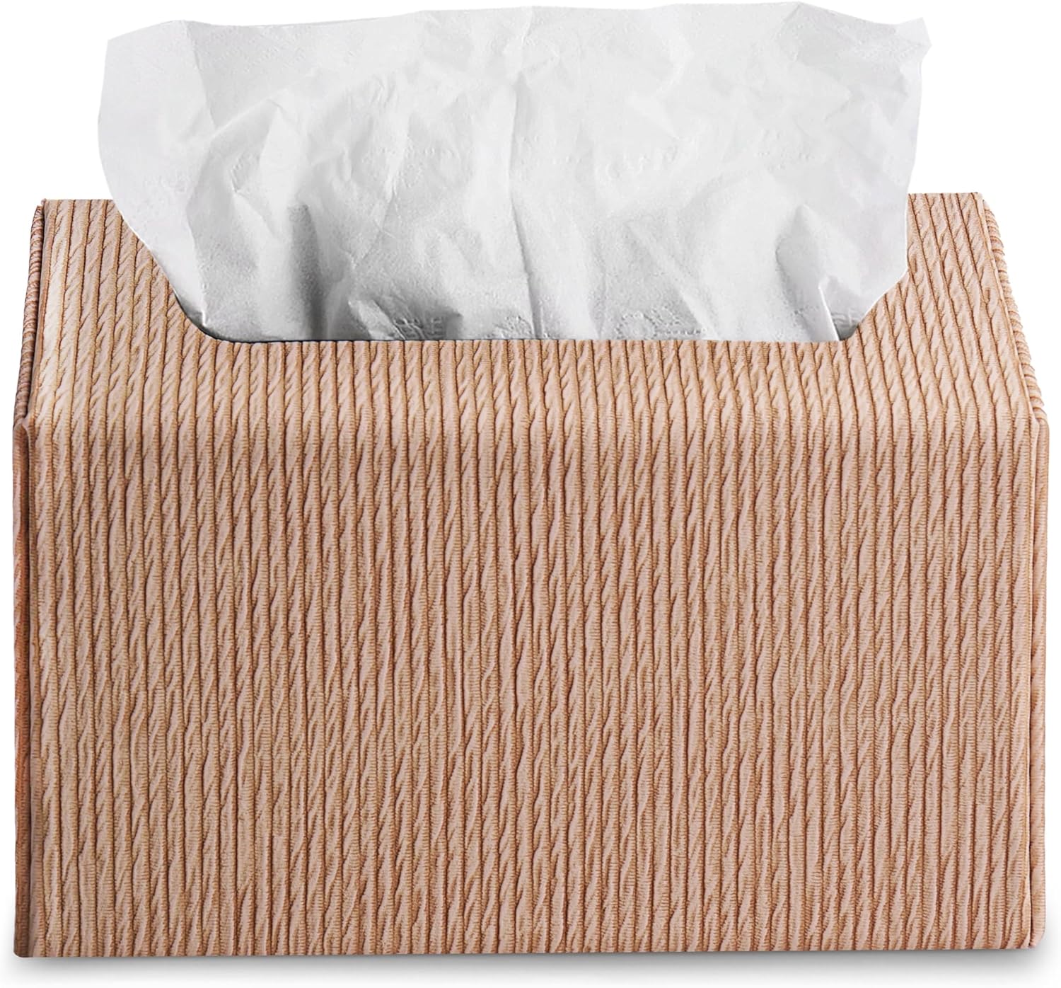 Leather Cover for Disposable Paper Hand Towel Box, Compatible with Kleenex Paper Hand Towel(1-Wood Apricot)