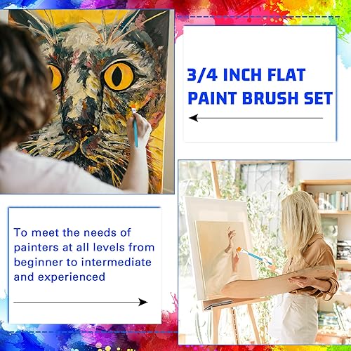 Miniatura 5 de 30 pinceles de pintura a granel, pequeños pinceles de pintura plana a granel, pincel de pintura acrílica, pincel de pintura al óleo para el aula,