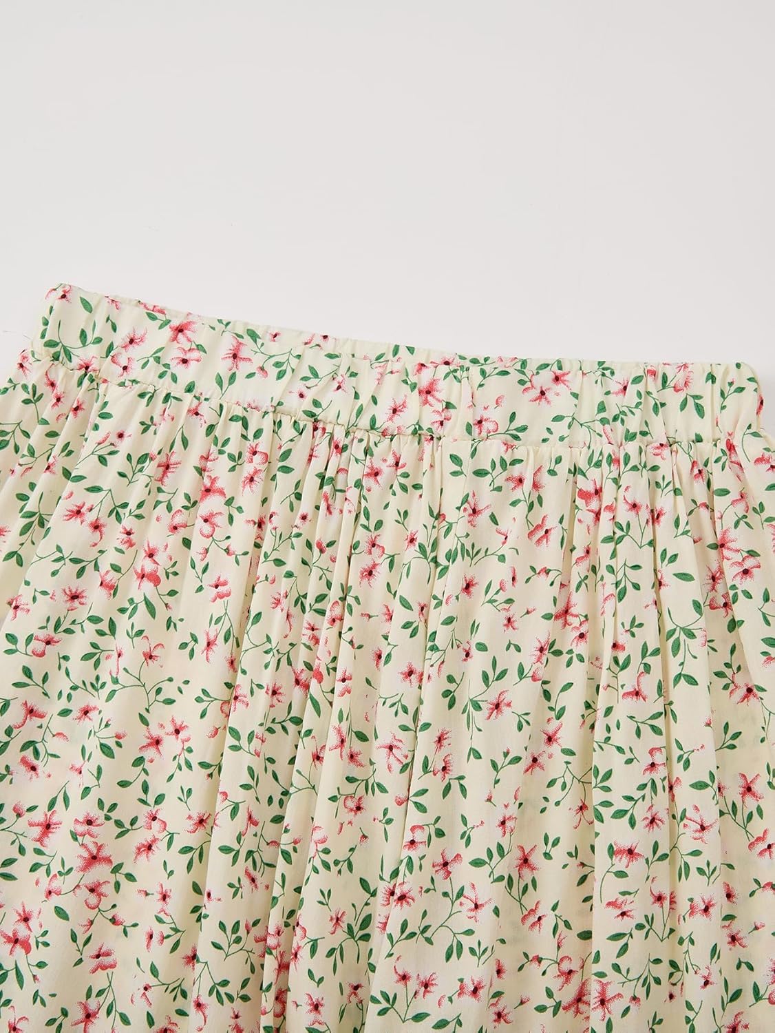 New 6-14 Years Girls Floral Maxi Skirt Boho Flowy A-Line Summer Midi Skirt with Elastic Waist - Image 4