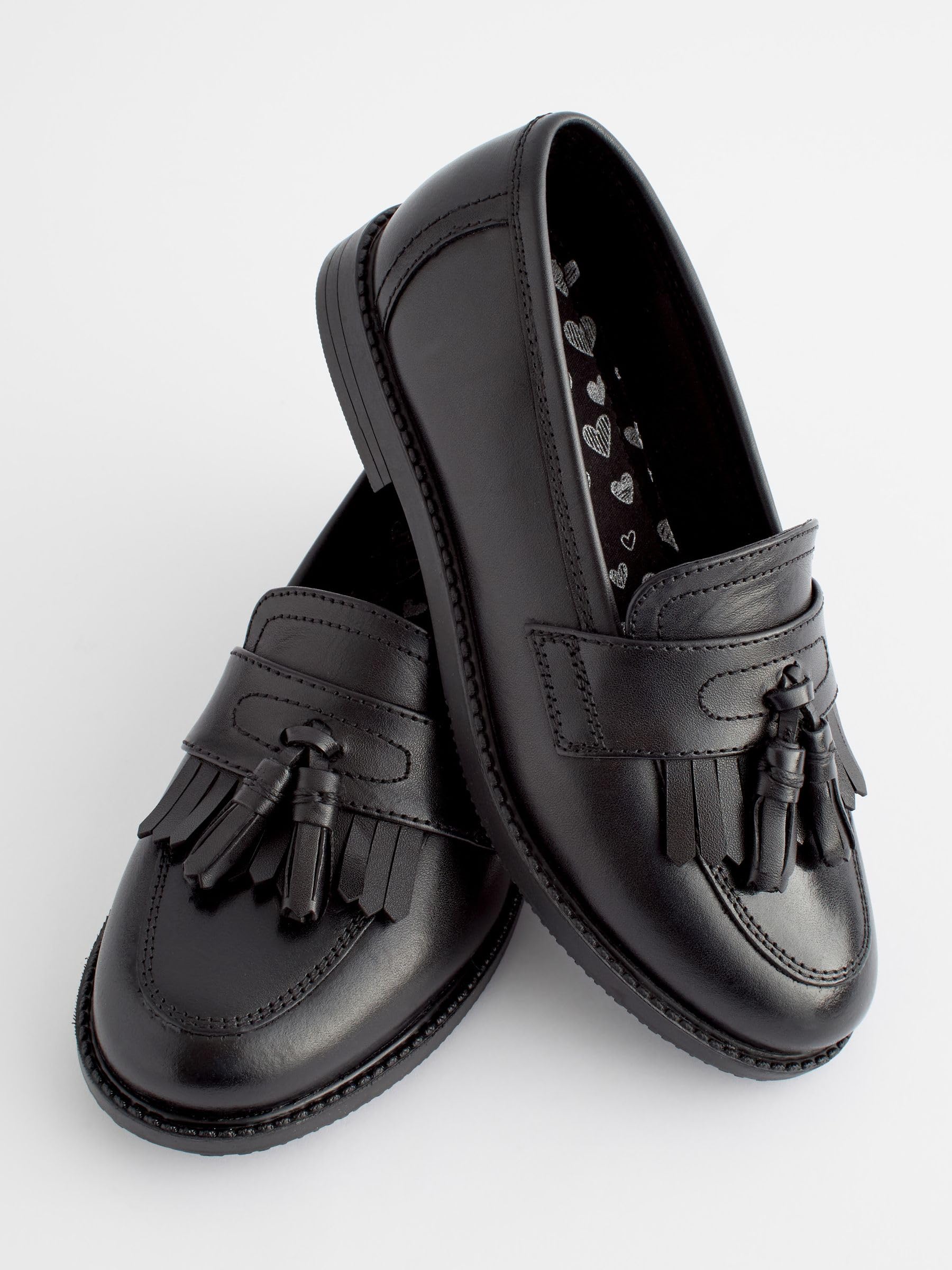 NEXT Niñas Mocasines Escolares de Cuero con borlas