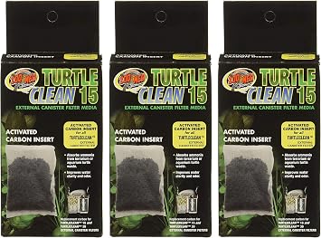 3 Pack Zoo Med Turtle Clean 15 Activated Carbon Inserts