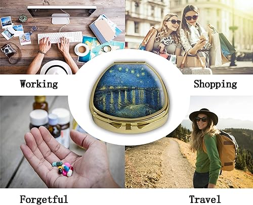 Miniatura 5 de Gixpop Pastillero con diseño de noche estrellada en el río Ródano, Van Gogh, bolsa de bolsillo, portátil, soporte para tableta, organizador de