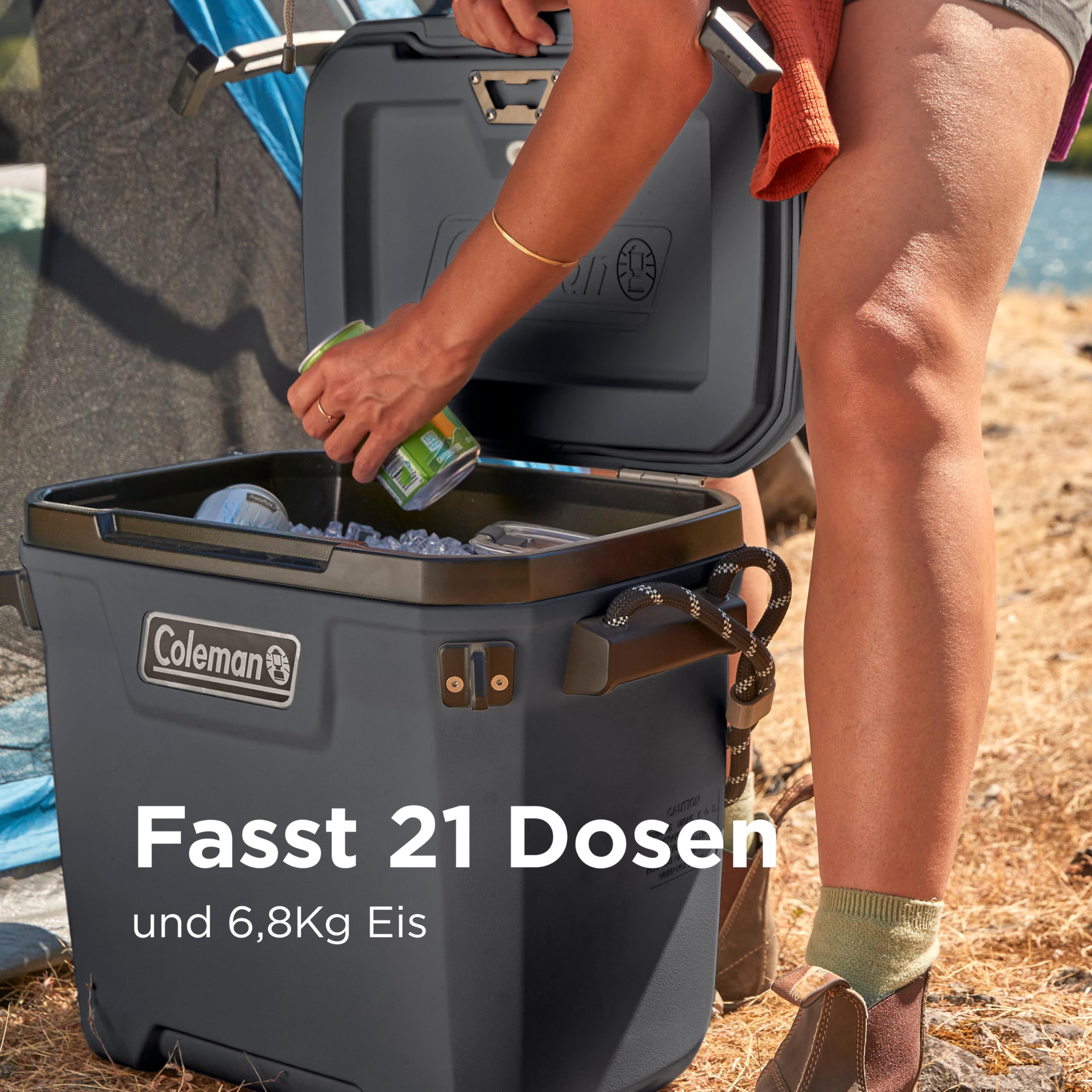Coleman Convoy Hochleistungs-Kühlbox | 27L - 22L Fassungsvermögen | Hält EIS bis zu 5 Tage lang | Vollschaumisolierung | Große, tragbare Eisbox für den harten Einsatz im Freien & auf Baustellen