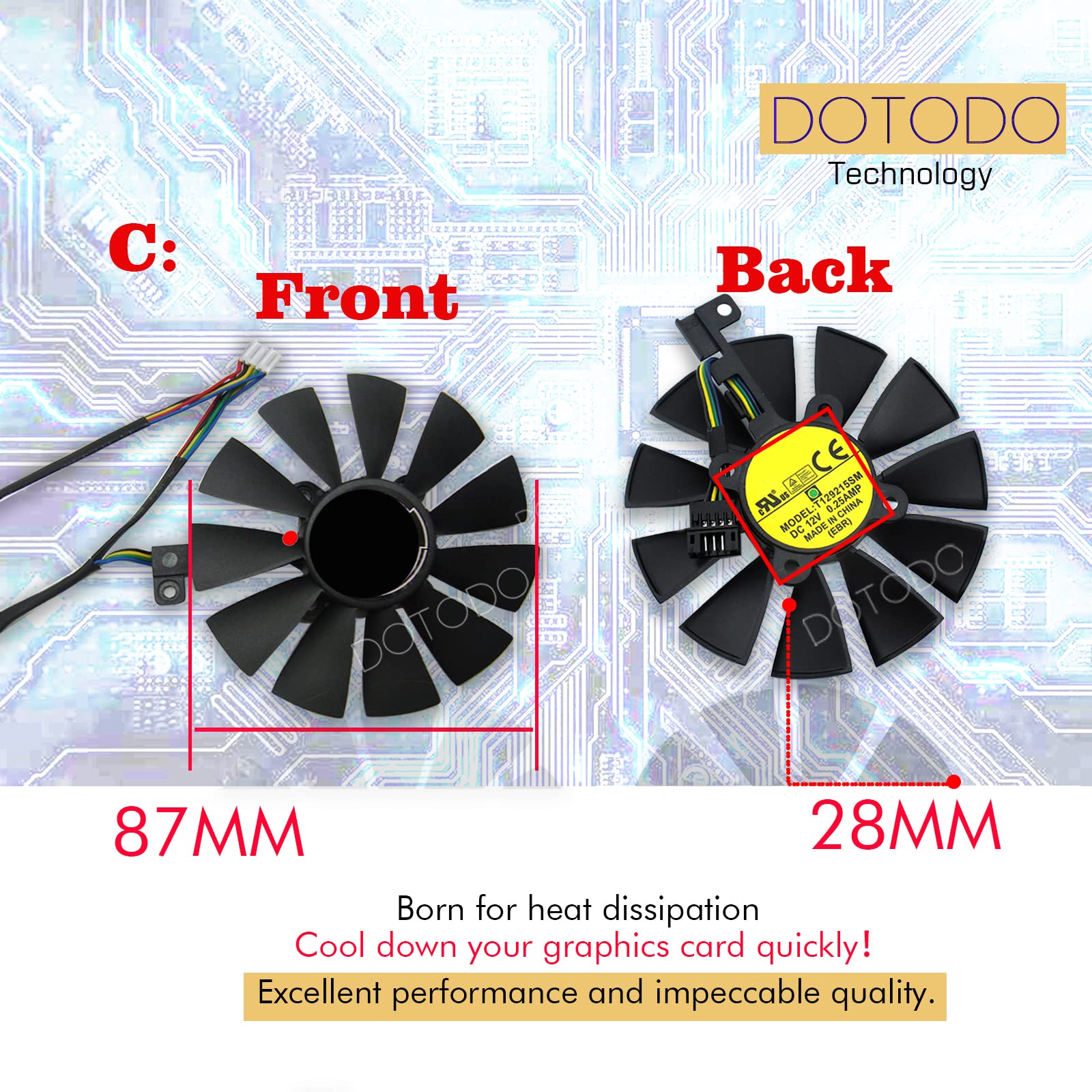 Ventola di raffreddamento della scheda grafica FDC10U12S9-C FDC10H12S9-C T129215SU per ASUS GTX 980 Ti R9 390X 390 GTX 1060 1070 1080 Ti RX 480 RX480 Ventola di raffreddamento (Fan-C-6PIN)