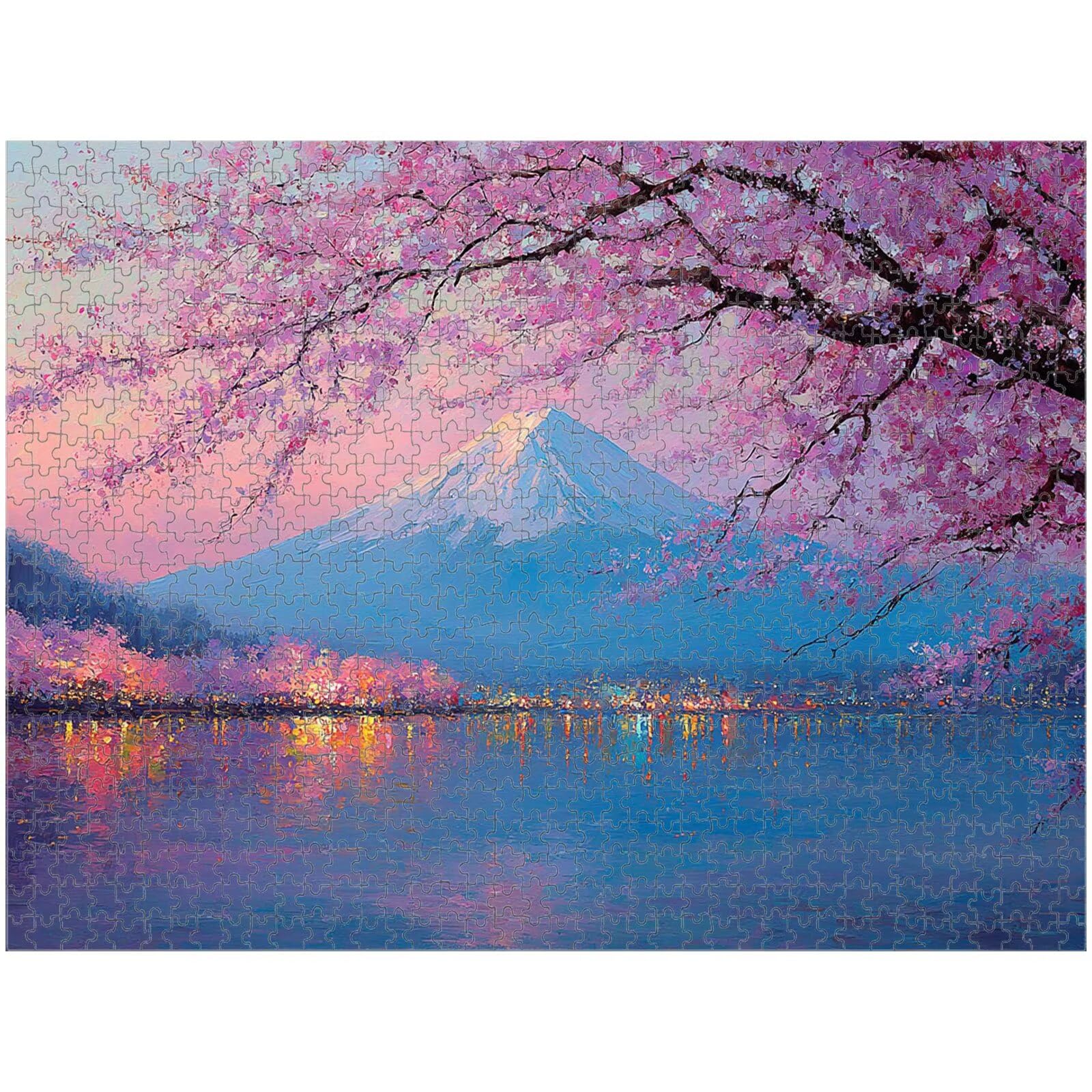 1500 elementów, puzzle dla dorosłych, japońskie i górskie Fuji drewniane puzzle 1T#114