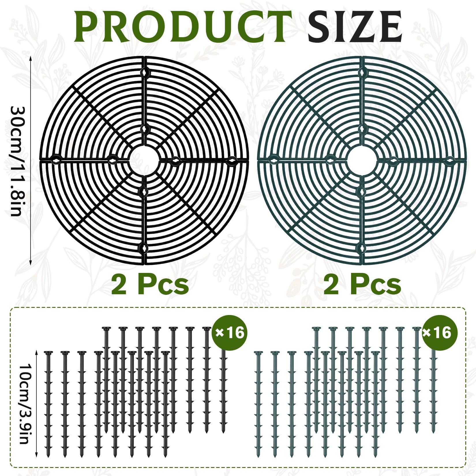 Lot de 4 grilles de protection pour pots de fleurs, 30 cm, taille découpable, protection des plantes, chat, grille pour pots de fleurs, protection des chats, protège la terre des animaux et