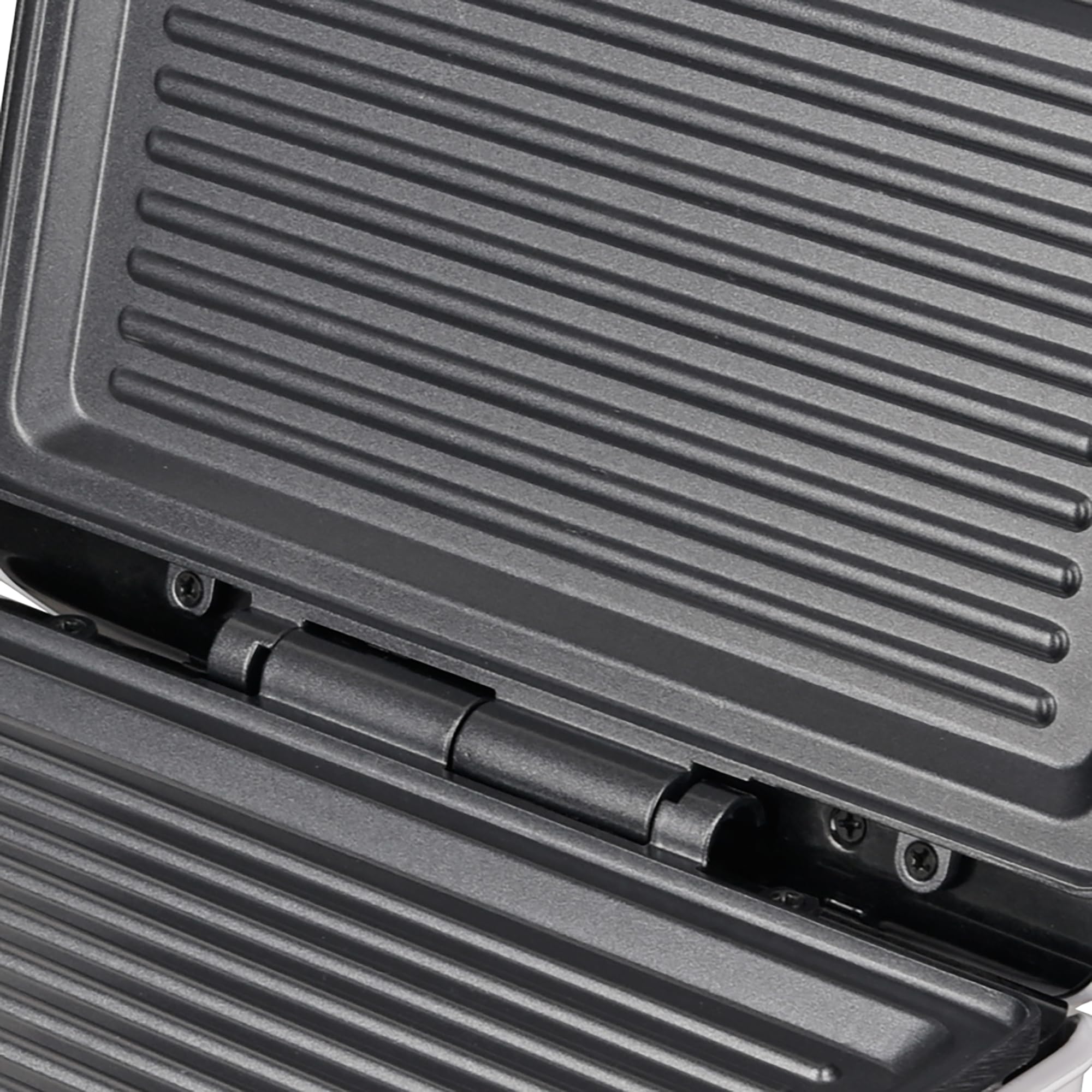 Grunkel - Sandwichera con Grill para 2 sandwiches con corte. Superficie antideslizante y antiadherente de 750W de potencia y tacto frío (Corte Cuadrado Blanca) (Negro, Grill)