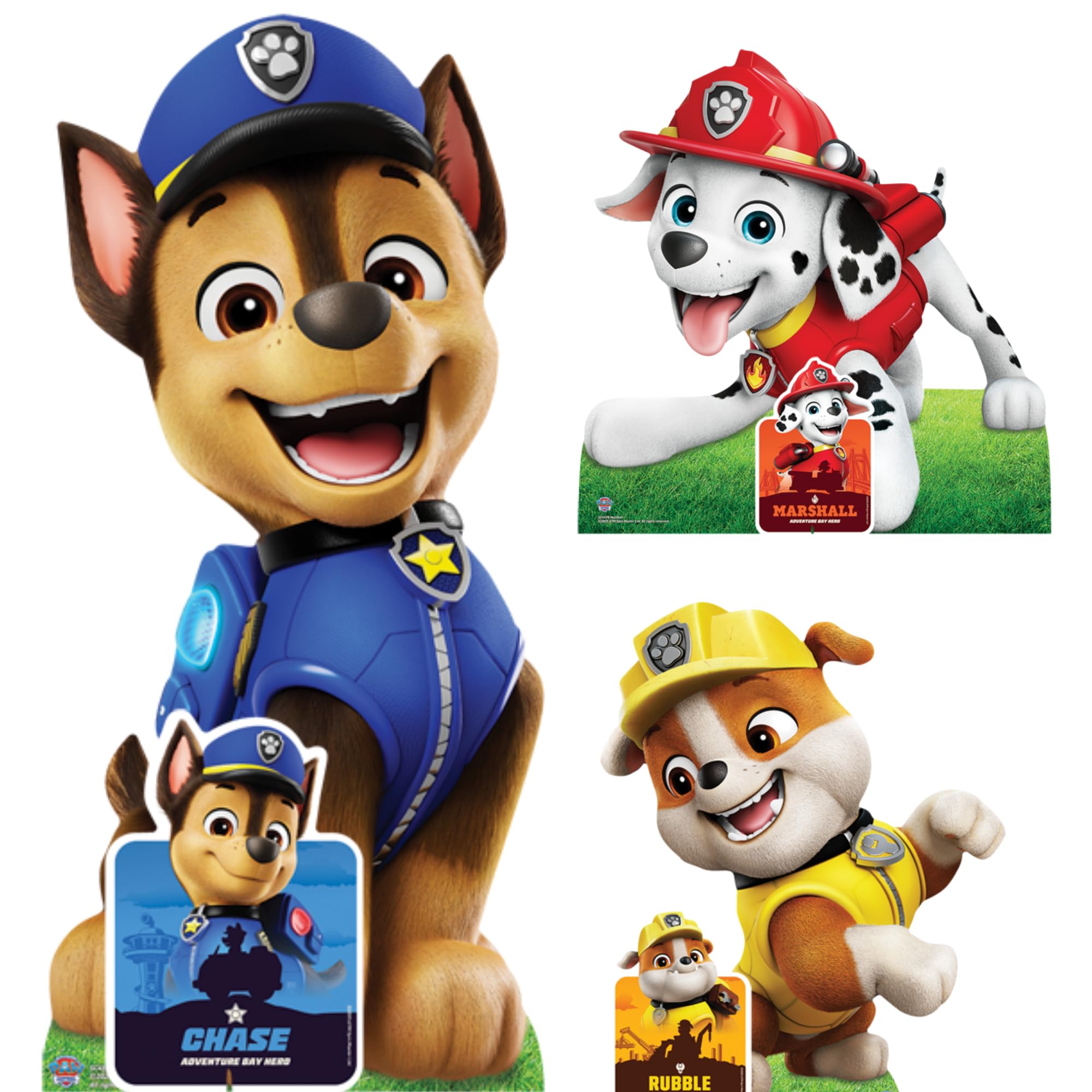 Star Cutouts SC4598 Paw Patrol Chase, Marshall & Rubble Multi Pack Cardboard Cutouts (66cm) – Kids Birthday Party Decorations & TV Fan Display