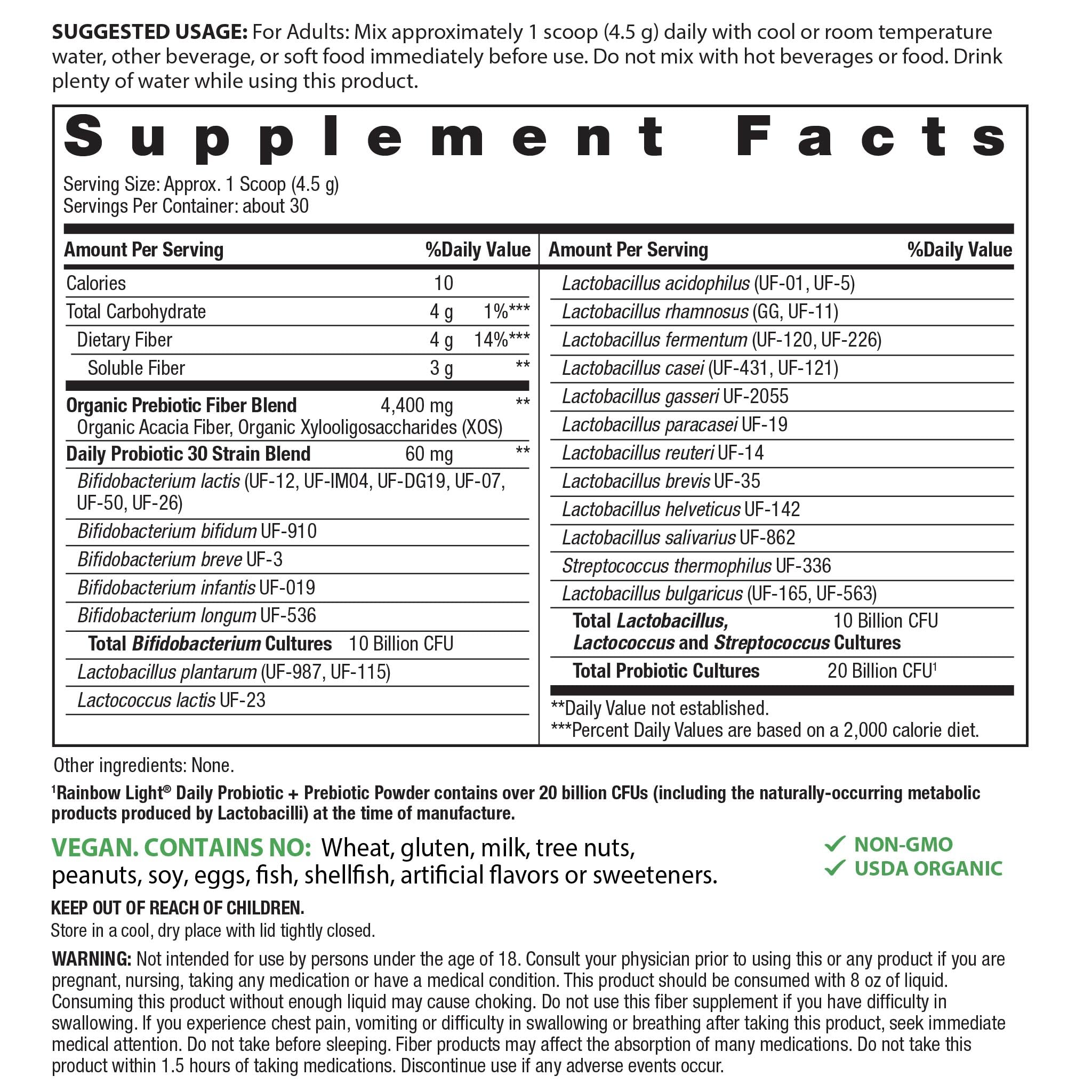 Rainbow Light Daily Probiotic & Prebiotic Powder 20 Billion CFU | 4.76 oz — Amazon image 2