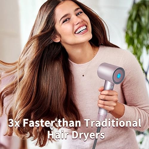 Miniatura 2 de Secador de pelo de alta velocidad 200 millones de secador de pelo iónico negativo 160,000 rpm, motor sin escobillas, potente 1500 W, secado rápido,