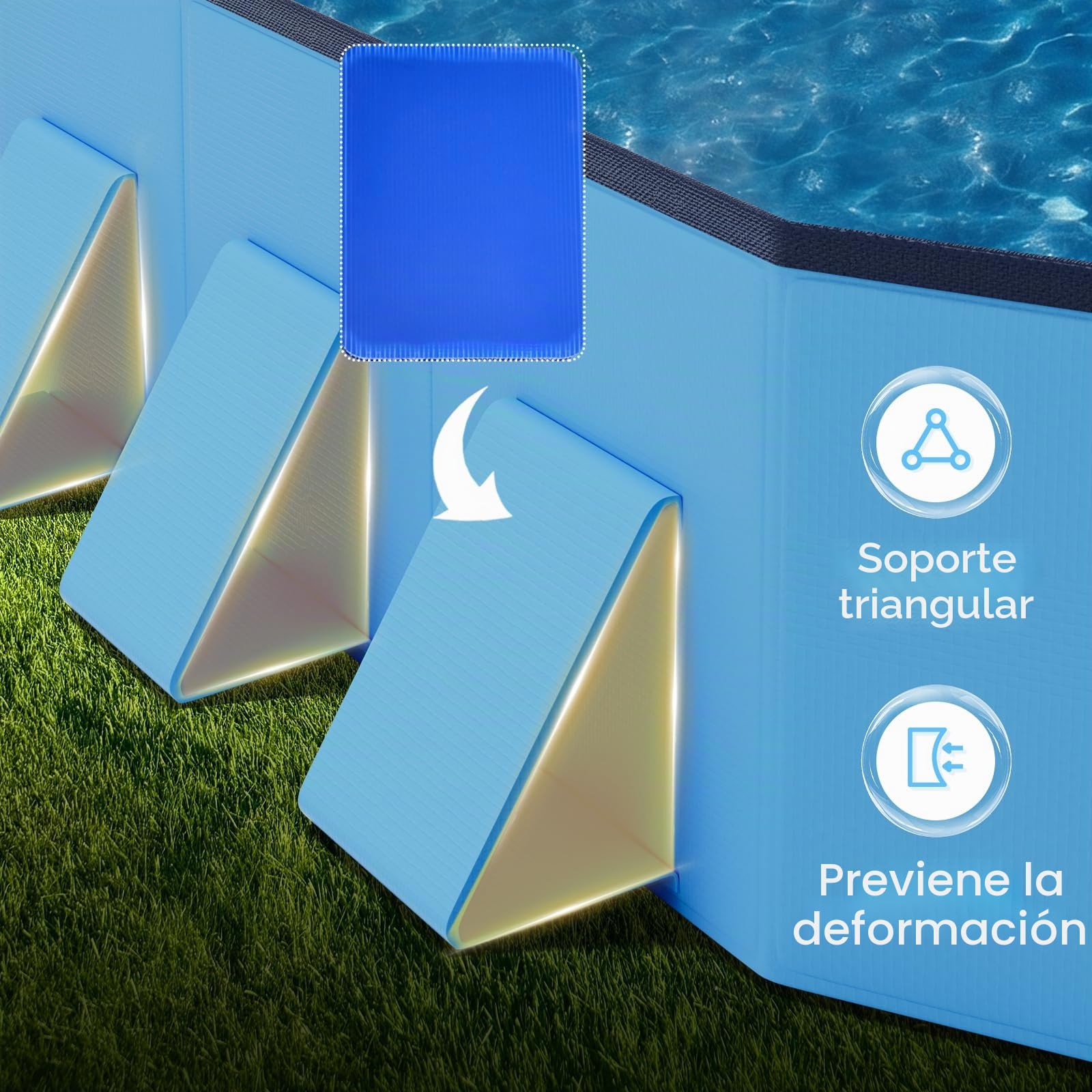 Raxurt Piscina para Perros 200 cm Plegable, Piscina Grande para Perros con Estructura Octogonal Estable, Piscina Antideslizante de PVC con Refuerzos para Jardín y Exterior