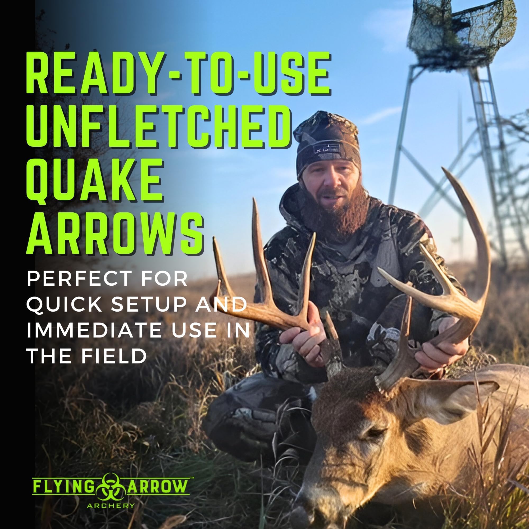 Element Archery Quake Raw Shaft Arrows 350 Spine 12 Pack