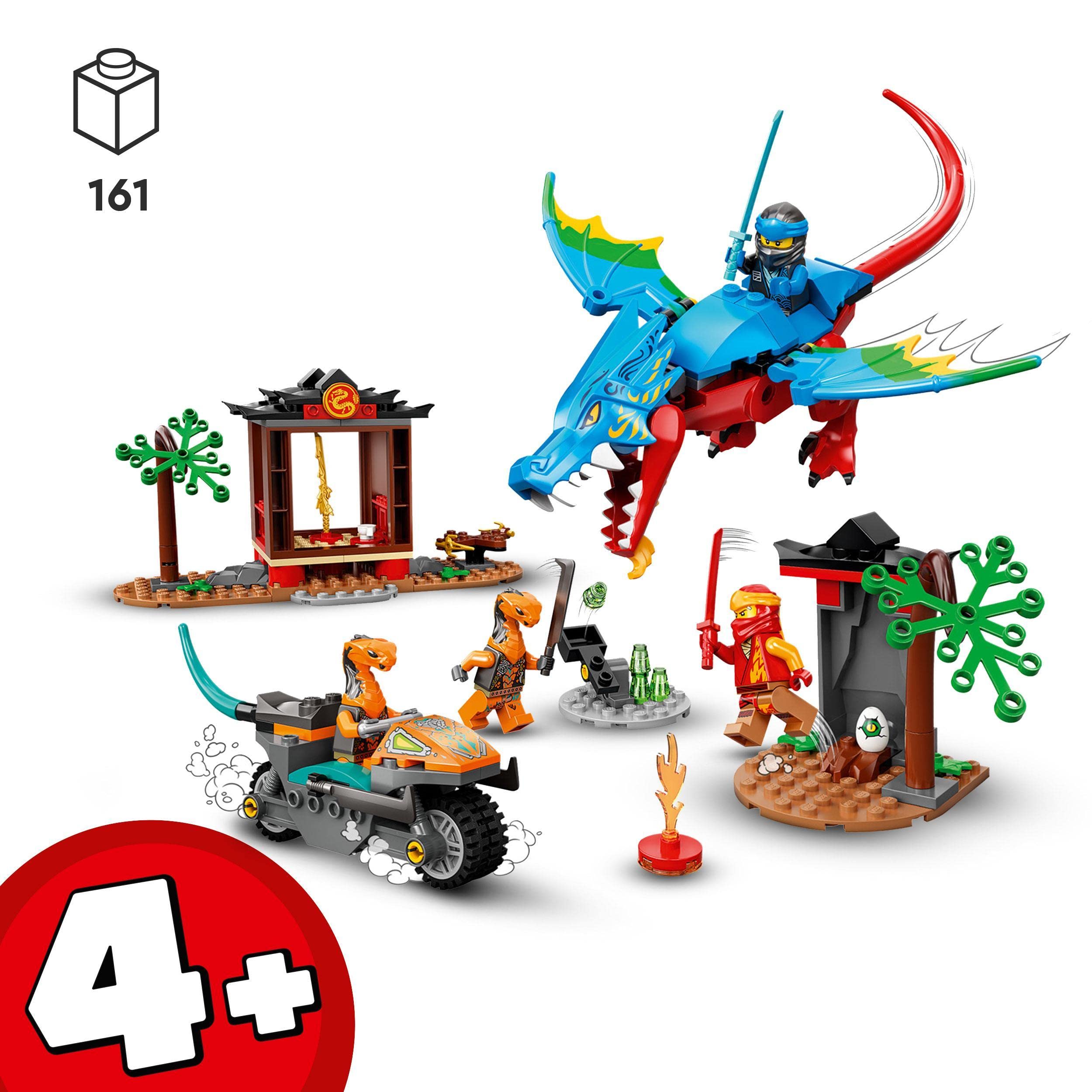 LEGO 71759 Ninjago Templo del Dragón Ninja, Moto de Juguete, Mini Figuras NYA y Kai Crystallized, Juego de Acción, Regalo para Niños de 4 Años o Más