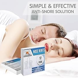Nose Vent Sinus Relief (Pack of 12 Small Size) Soft Cone Vents - A Simple Solution for Nasal Snorers - Reusable Snoring Device to Enjoy a Peaceful Night\'s Sleep - by Mobi Lock