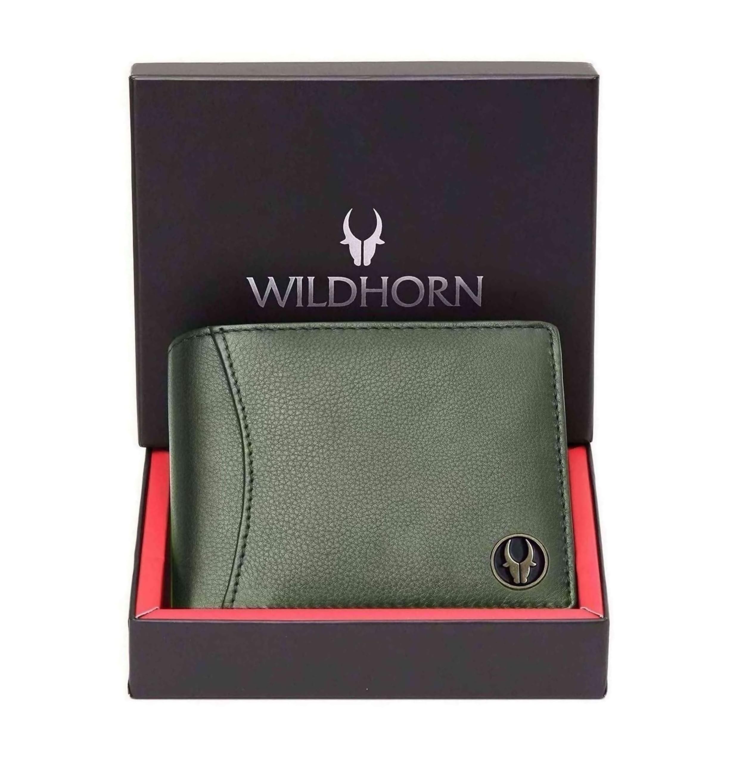WildHorn RFID Protected Leather Wallet for Men,Green Print (B0821G9NZL) Amazon Price History, Amazon Price Tracker