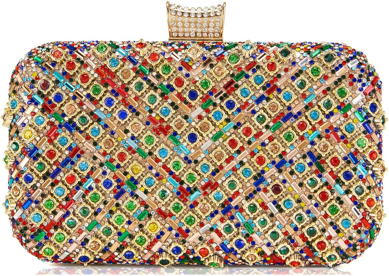 Clutch Purses for Women Crystal Gemstone Evening Bag Wedding Prom