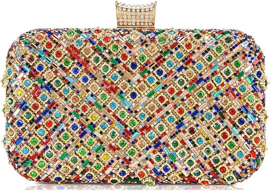 Clutch Purses for Women Crystal Gemstone Evening Bag Wedding Prom
