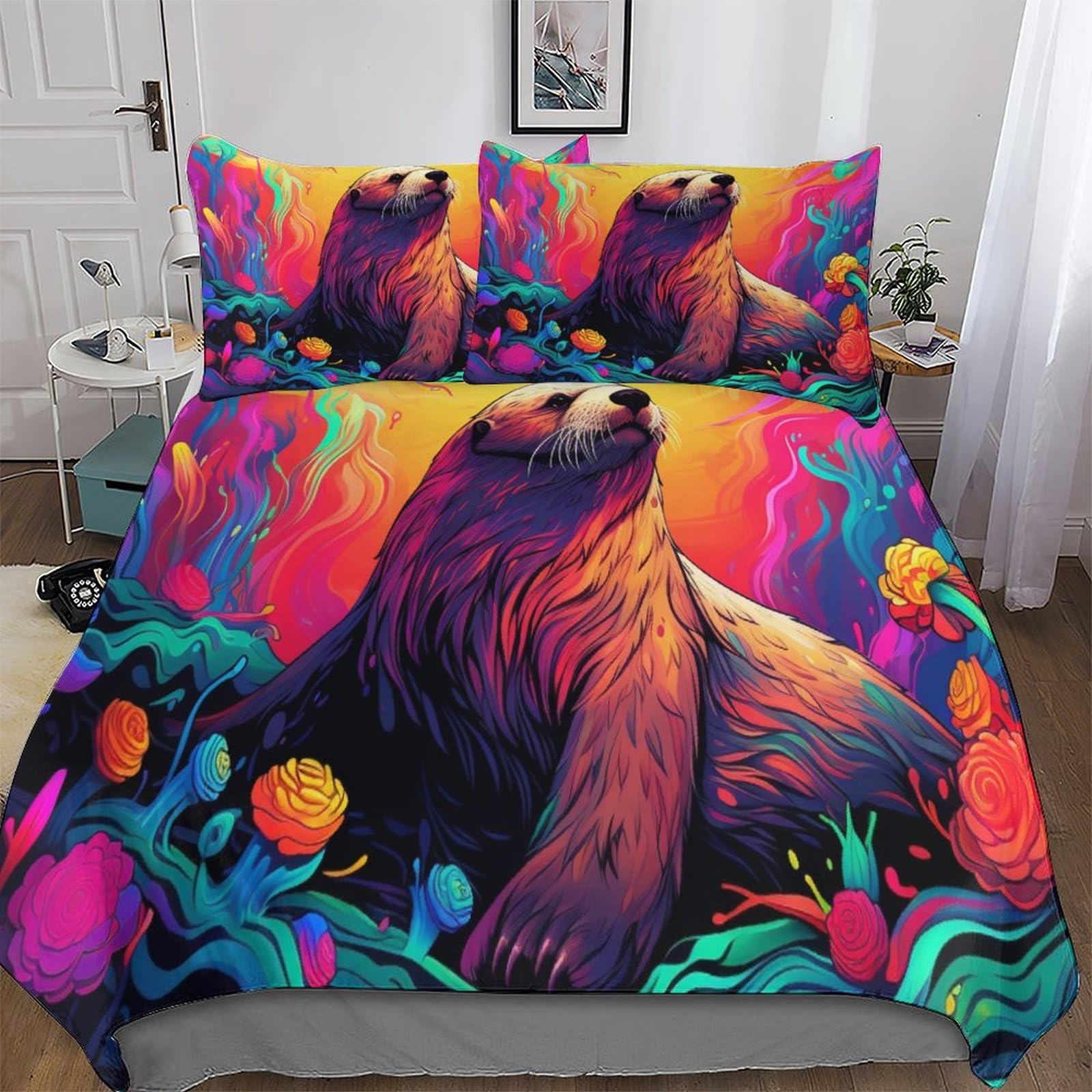 Housse de couette phoque king size en microfibre supérieure au tissage fin et haute résistance