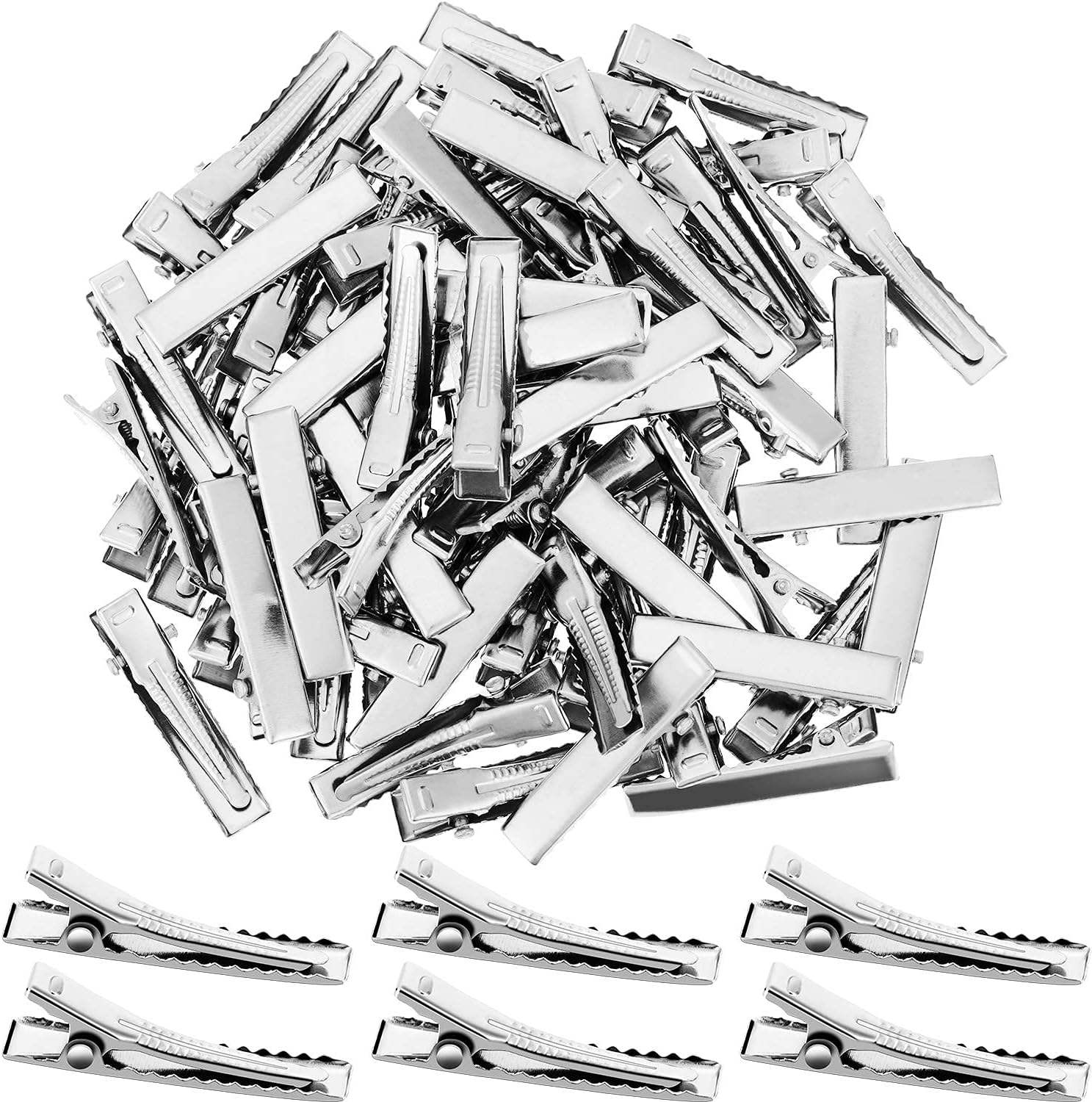 200 Piezas de Pinzas de Pelo de Cocodrilo Pinzas de Pelo de Pico de Pato de Metal Horquillas de Una Sola Punta Para Peinar el Cabello Accesorios de Bricolaje